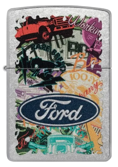 فندک زیپو Zippo Ford Collage Street Chrome 48755