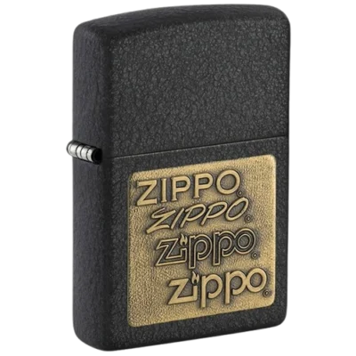 فندک زیپو مدل 362 Black Crackle® Gold Zippo Logo