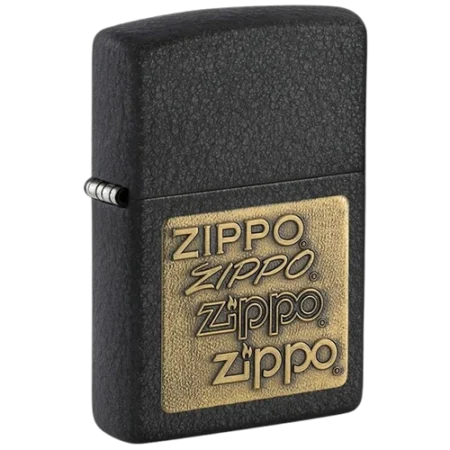 فندک زیپو مدل 362 Black Crackle® Gold Zippo Logo