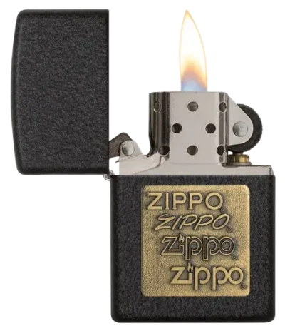 فندک زیپو مدل 362 Black Crackle® Gold Zippo Logo
