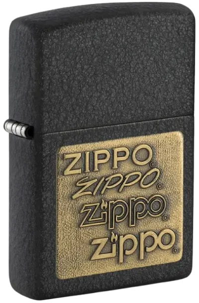 فندک زیپو مدل 362 Black Crackle® Gold Zippo Logo