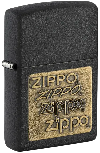 فندک زیپو مدل 362 Black Crackle® Gold Zippo Logo